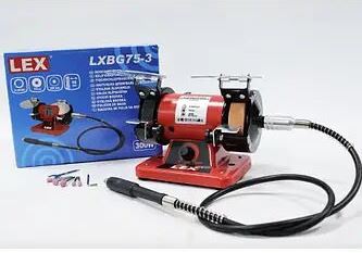 Точилка LEX + гравер (гнучкий вал) LXBG75-3 300 Вт. Диск 0-9500 об/хв: 20, 75 мм