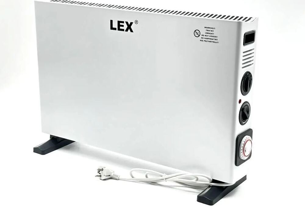 Електричний конвекторний обігрівач LEX LXZCH04FT, 2000 Вт, з вентилятором і таймером